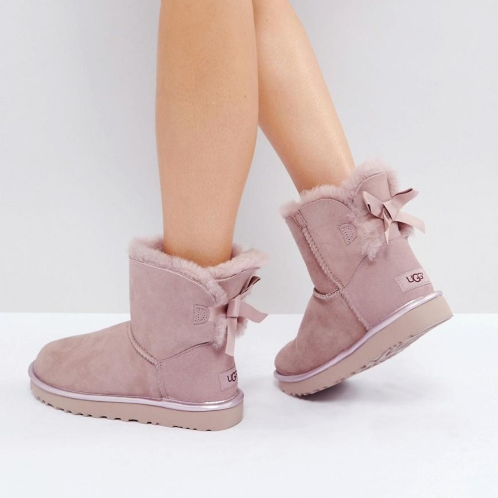 UGG MINI BAILEY BOW II METALLIC DUSK BOOTS Limited Edition